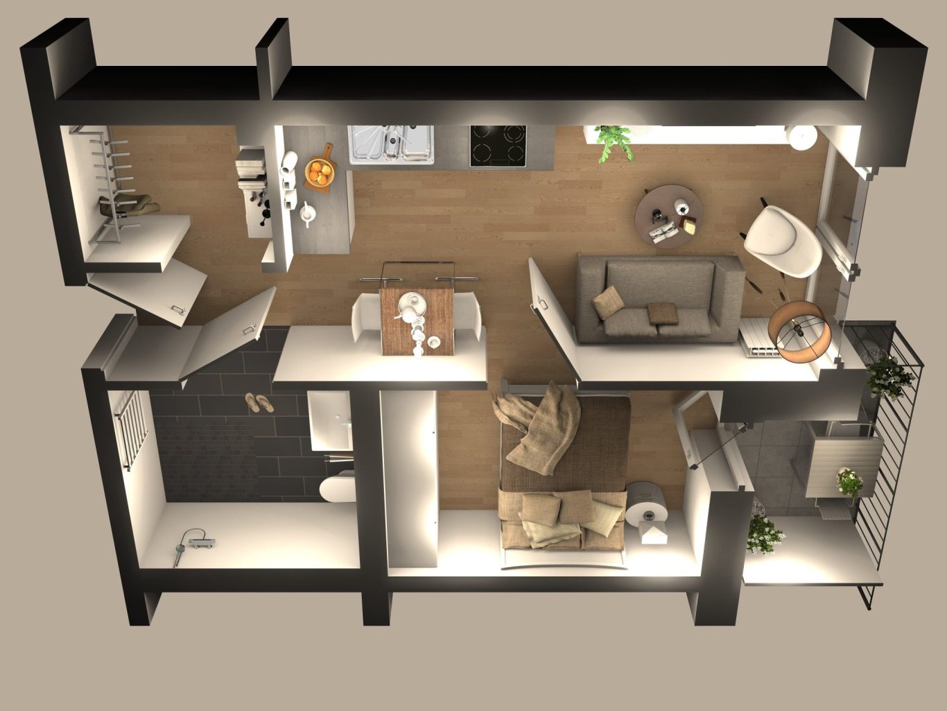 3D-Grundriss der Wohnung 32 in Oldenburg / Bürgerfelde 3D-Grundriss der Wohnung 32 in Oldenburg / Bürgerfelde