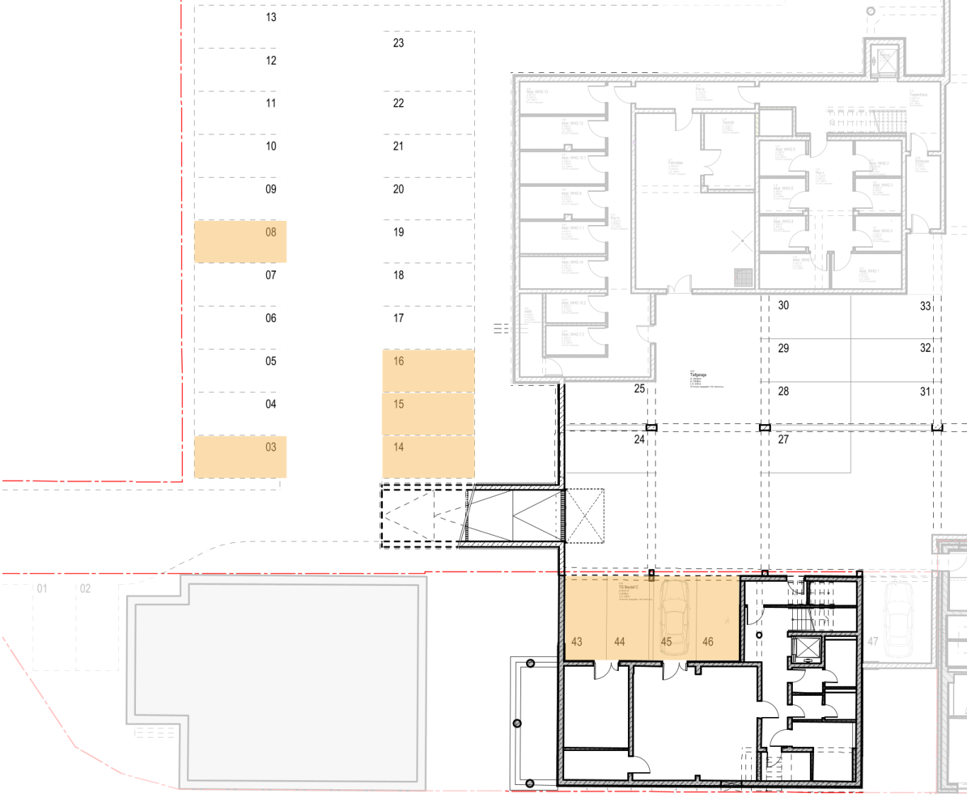 Parkplätze in der Tiefgarage und außen im / am Bürohaus im Zentrum Oldenburgs Parkplätze in der Tiefgarage und außen im / am Bürohaus im Zentrum Oldenburgs