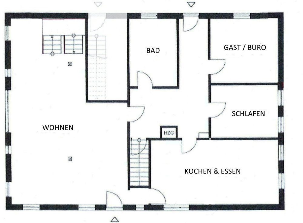Der Grundriss des Erdgeschosses von der Mietwohnung nahe Hude Der Grundriss des Erdgeschosses von der Mietwohnung nahe Hude