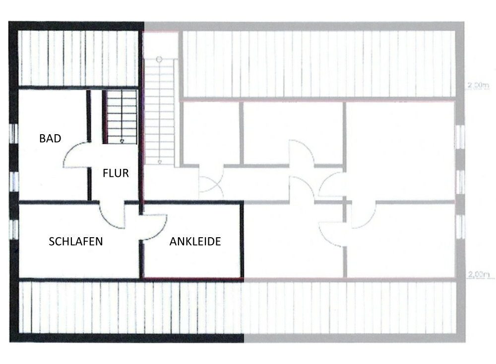 Der Grundriss des Erdgeschosses von der Mietwohnung nahe Hude Der Grundriss des Erdgeschosses von der Mietwohnung nahe Hude