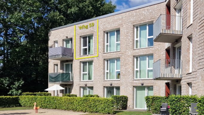 Die Gartenansicht der Wohnung 59 am Nachmittag Die Gartenansicht der Wohnung 59 am Nachmittag