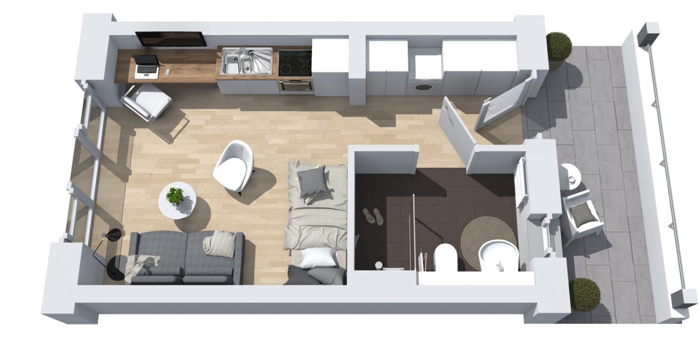 3D-Grundriss der Wohnung in Oldenburg / Bürgerfelde 3D-Grundriss der Wohnung in Oldenburg / Bürgerfelde