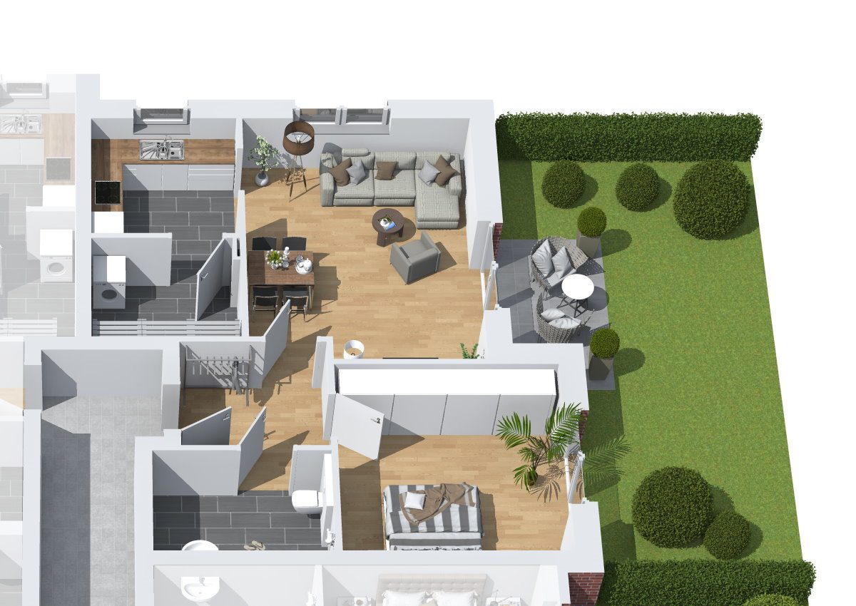 Der 3D-Grundriss der Wohnung 2
