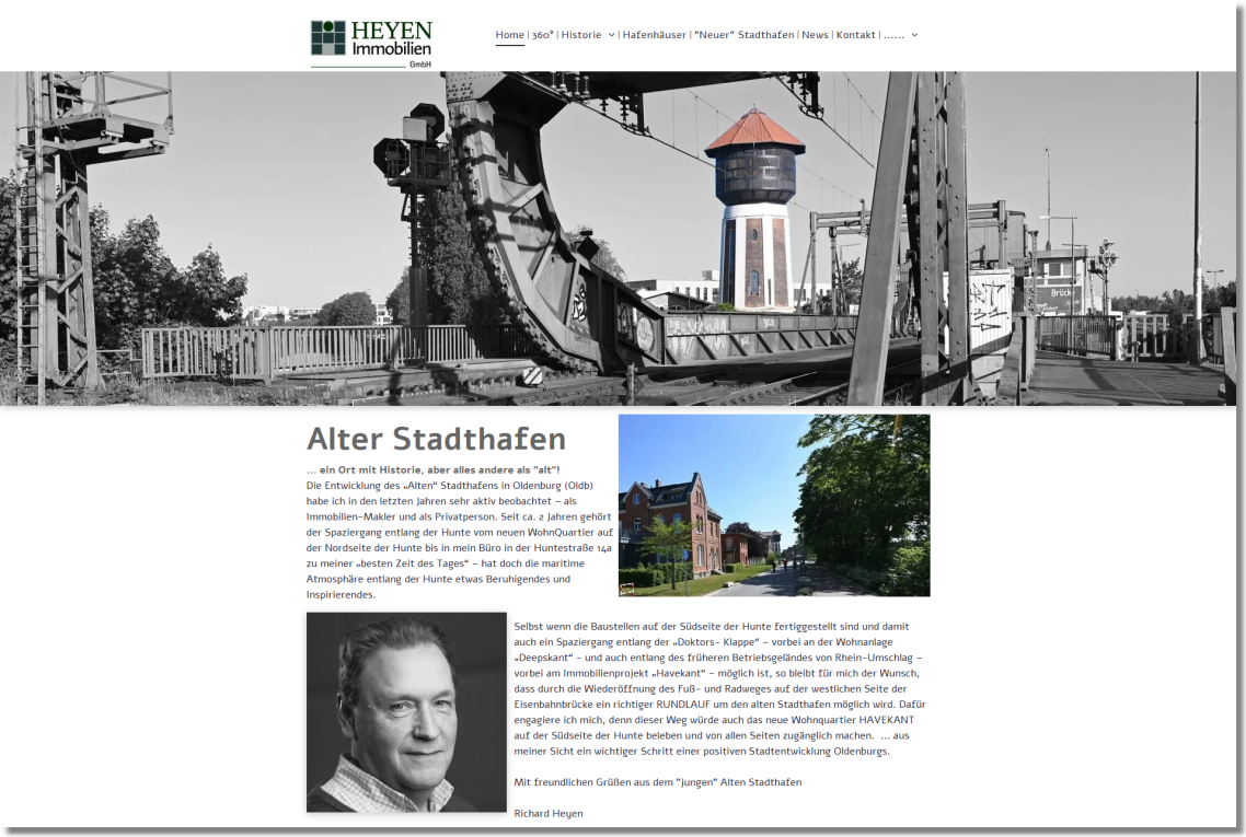 Die Website über den Alten Stadthafen in Oldenburg (Olbg)