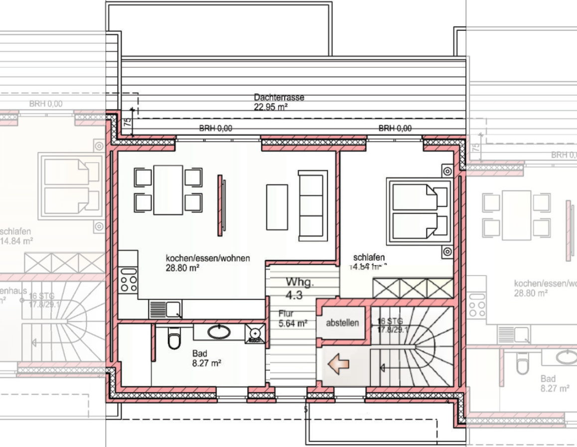 Der Grudnriss der Wohnung 3.1 im 26131 OL / Eversten, Wangerooger Straße 25