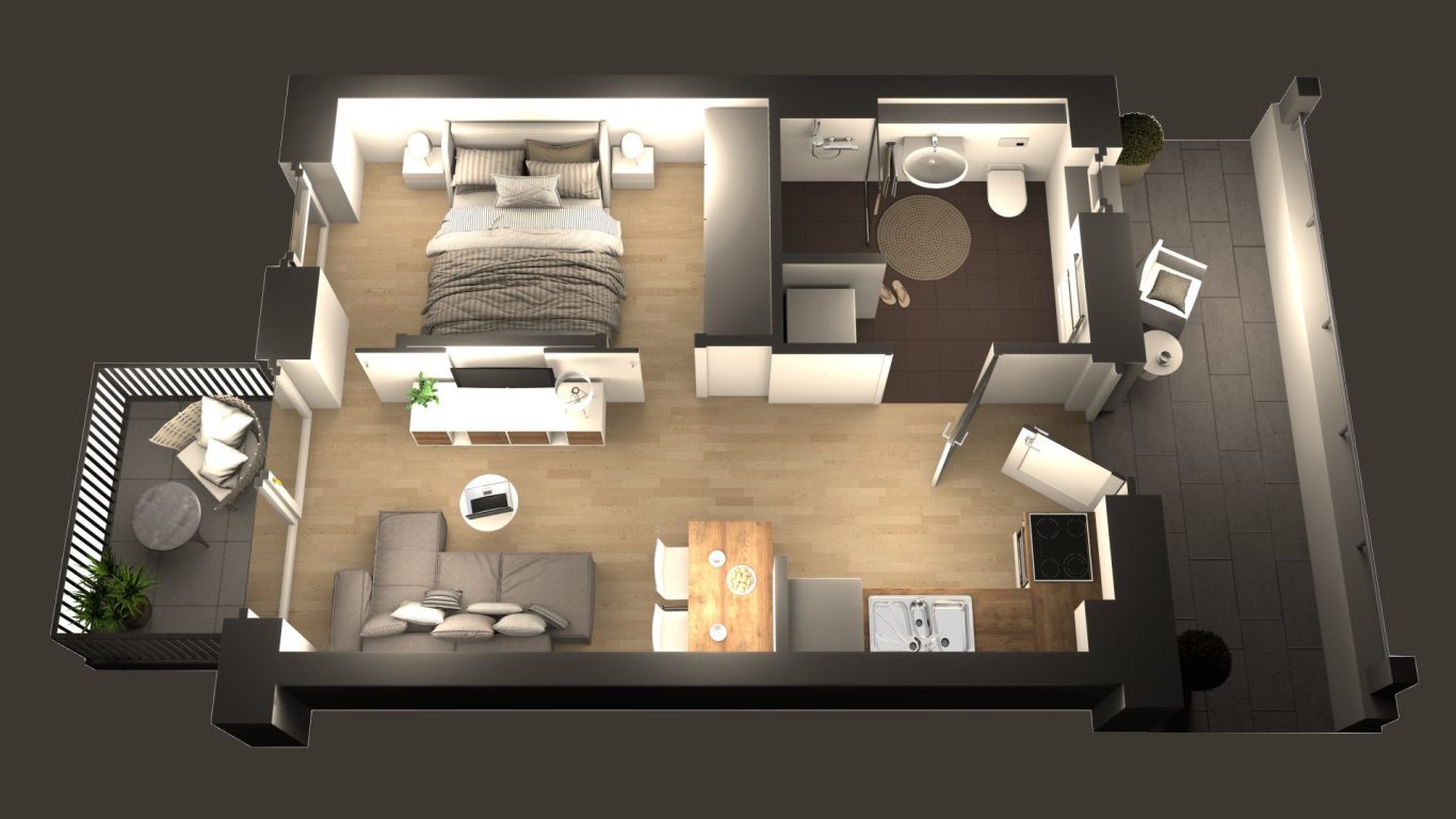 3D-Grundriss der Wohnung in Oldenburg / Bürgerfelde