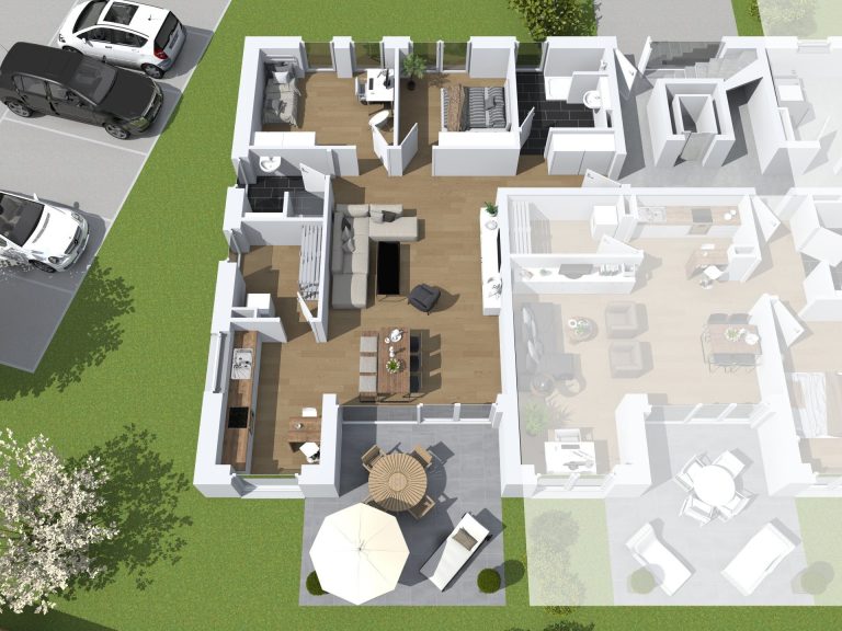 Diese Grafik zeigt das den 3D-Grundriss der Wohnung.