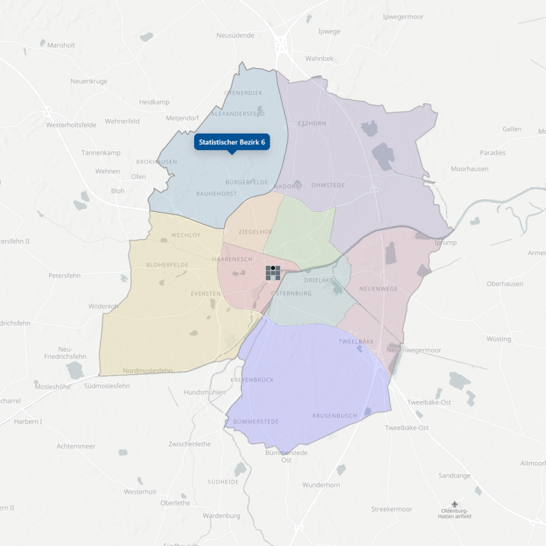 Der statistische Bezirk 6 der Stadt Oldenburg Der statistische Bezirk 6 der Stadt Oldenburg