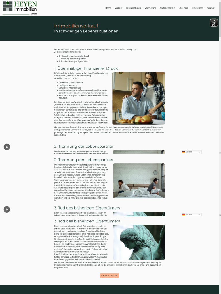 Informationen zum Immobilien-Verkauf in schwierigen Lebenssituationen