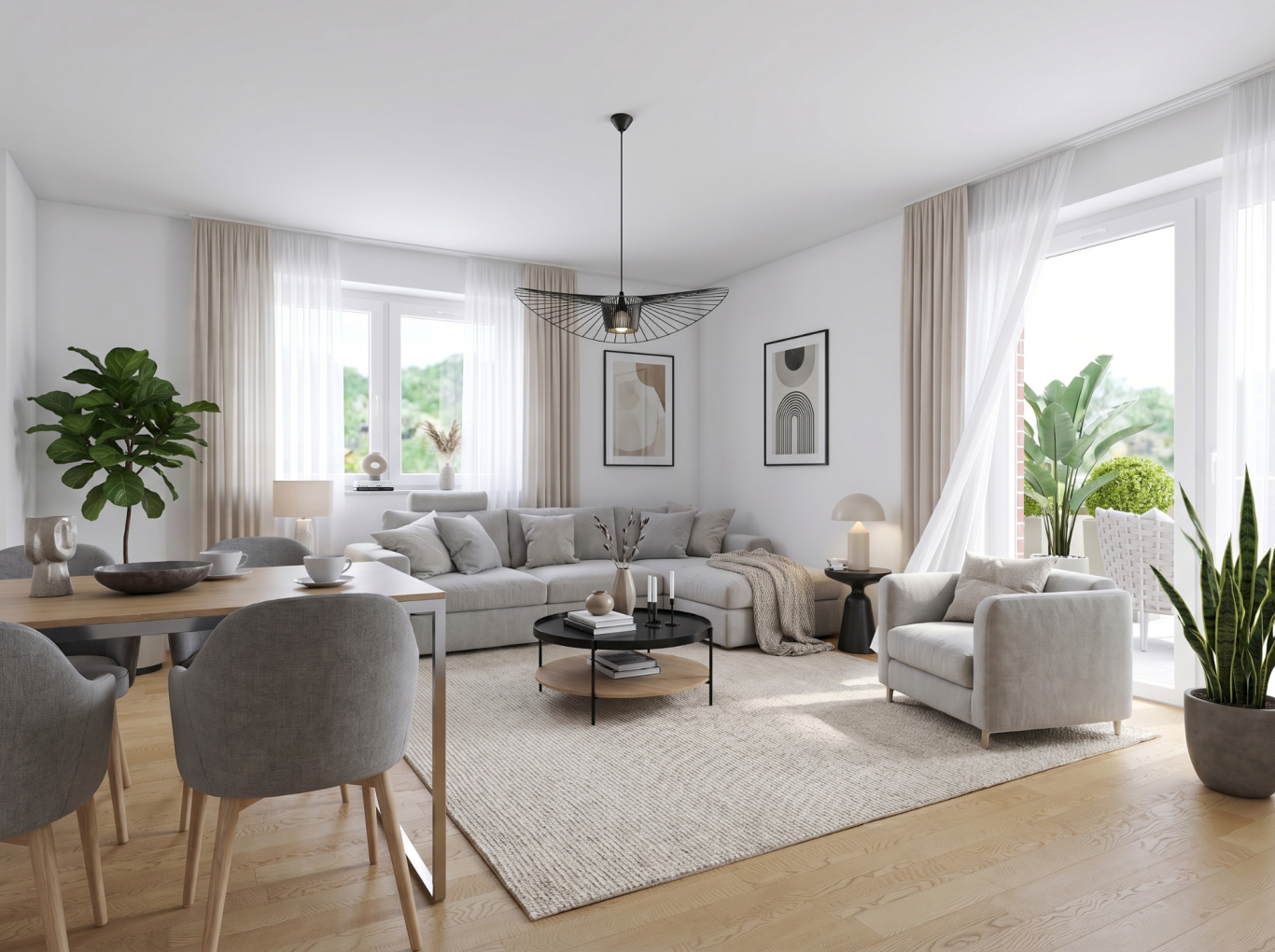 3D-Innenvisualisierung der Wohnung 10